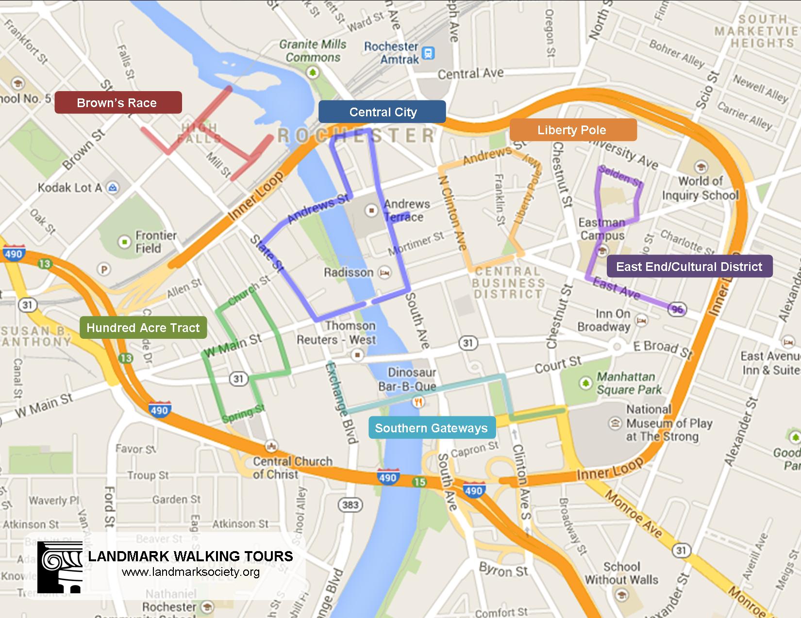 Map Downtown Tours 2014