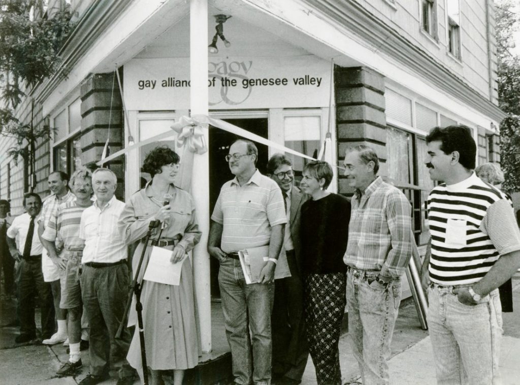 The opening of a new community center by The Gay Alliance of the Genesee Valley in June 1990. Provided by the Gay Alliance of Genesee Valley